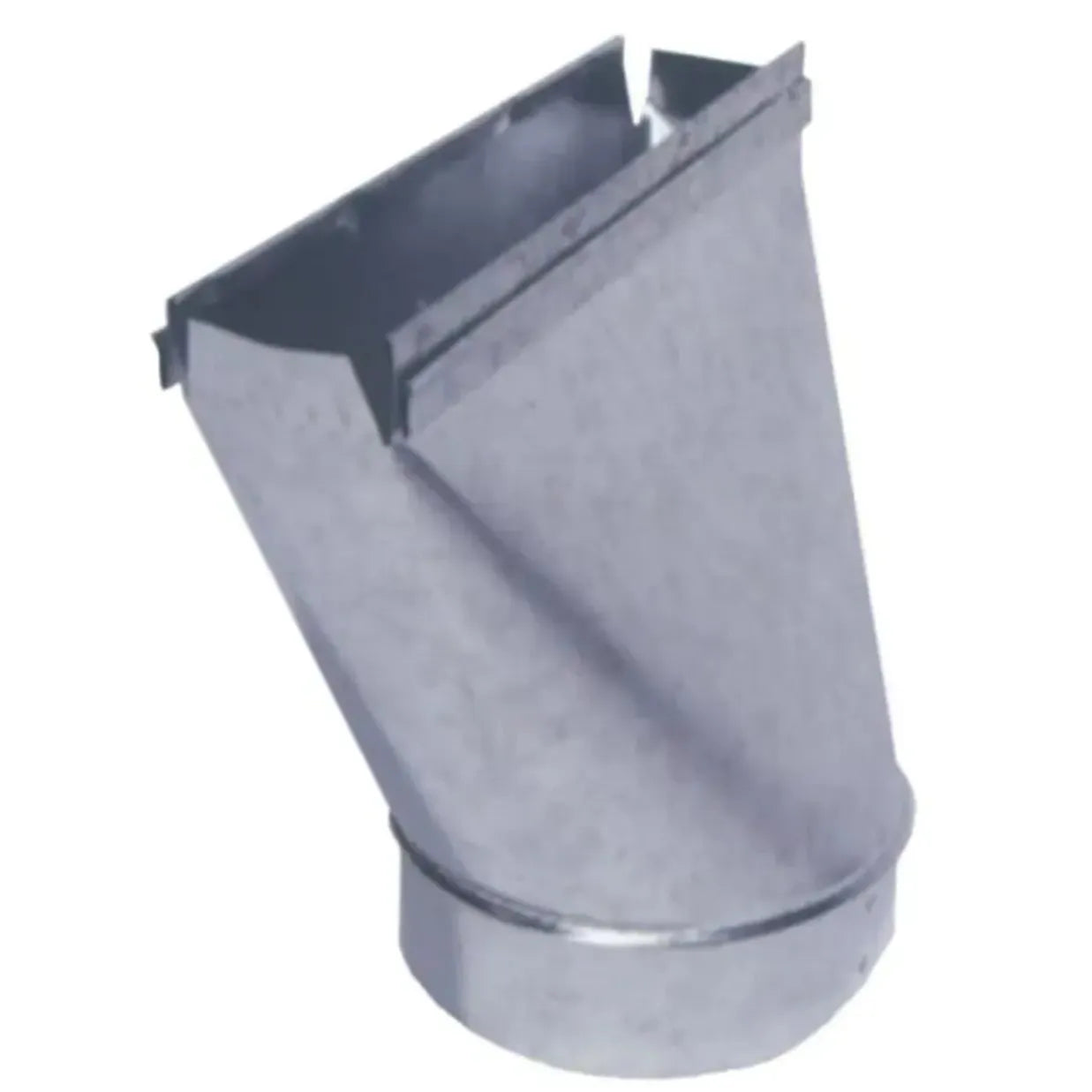 The Go Build 10 in. x 3-1/4 in. to 4 in. Stack Boot is a galvanized-steel fitting that creates an in-line transition from a rectangular to round duct, making HVAC connections fast and easy.